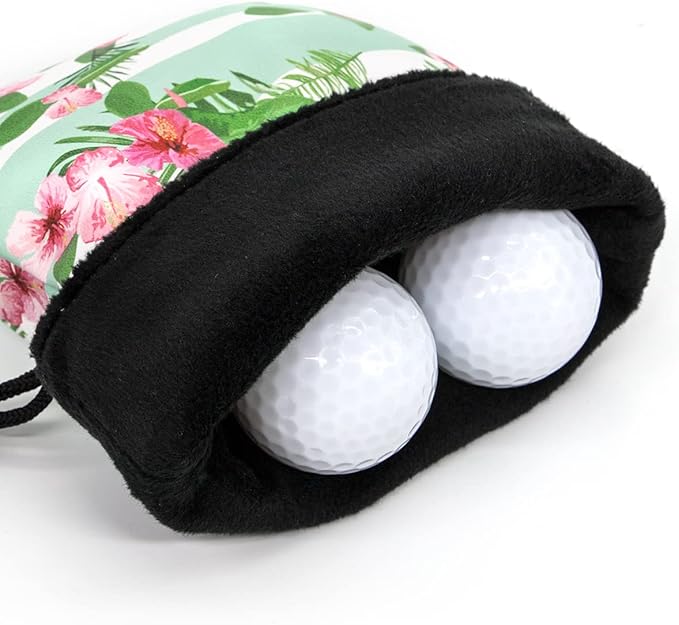 Golf Valuables Pouch,Golf Bag Pouch with Drawstrings Leather Tee Pouchs Bag for Men Women