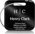 Personalized Luggage Tags for Suitcases - Stainless Steel Custom Luggage Tags for Backpacks & Bags, Sturdy, Waterproof & Heavy Duty (Black/Square)