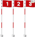 Golf Flagstick 6ft, Golf Pin Flag Hole Cup Set Putting Green Flags and Poles Numbered Golf Flags for Driving Range Backyard, Portable 5 Section Design for Golf Practice, Gift Idea