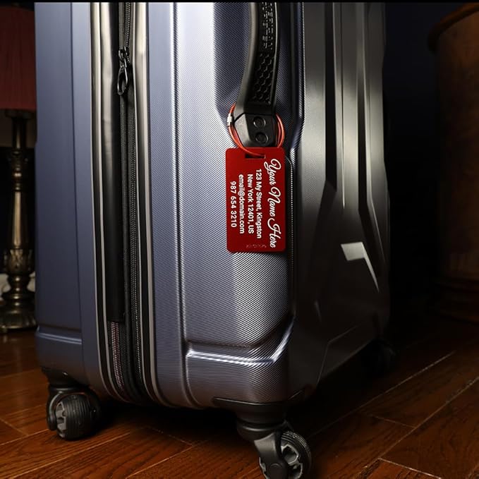 Metal Luggage Tag, Customized Luggage Tags for Suitcases - Laser Engraved - Pack of 1 (Copper Sunset, 2x3.5)
