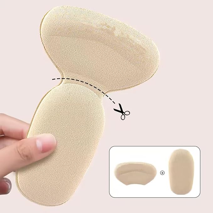 Soft Sponge Heel Protectors - Grips for Comfort in High Heels - T-Shape Design - Anti Slip - Prevents Blisters - Makes Shoes Fit Better - 2 Pairs (Black)
