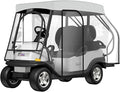 Rosefray Golf Cart Enclosure - 2+2 Drivable Rain Cover for Short Roof 58" EZGO, Club Car - Durable Door Zipper, 4-Sided Clear Windows (4 Seater)