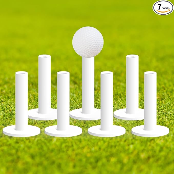 Rubber Driving Range Golf Tees - 7 Pack Premium Rubber Tees for Indoor Outdoor Practice Mat