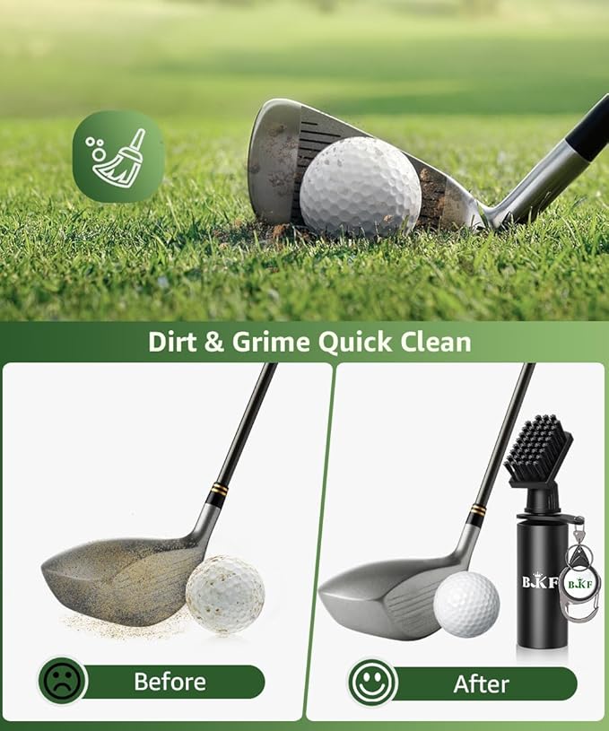Golf Club Cleaner Brush Anti-Leak Bottle Holds 4.5 Ounces of Water with Gift Box for Club Grooves, Essentials Golf Accessories for Men, Best Golf Gifts for Men/Women (2)