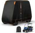 Falafa Golf Cart Cover 4 Passenger, Heavy Duty 420D Waterproof All Weather Protection, Universal Fit for EZGO Club Car Yamaha with Storage Bag & Reflective Strips