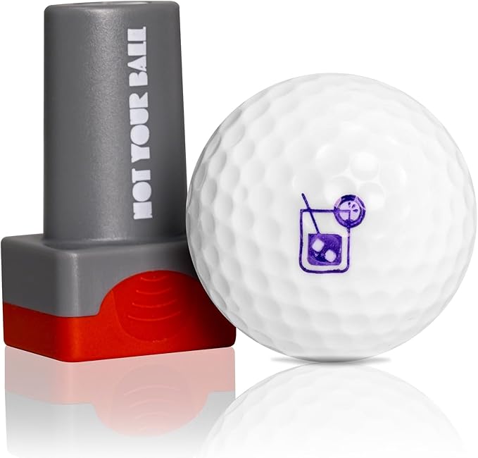 QUBI Golf Ball Stamp, Golf Ball Stamper, Self-Inking Golf Ball Stamp Marker to Identify Golf Balls, Golf Gift Golf Accessories for Men and Women Golfers