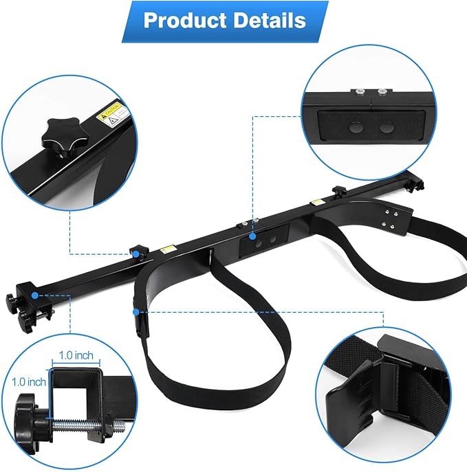 Golf Cart Rear Seat Bag Holder Bracket Attachment for Most 2+2 Golf Cart Rear Seat with 1 Inch Square Tube, No Drilling Golf Cart Bag Attachment for EZGO Club Car Yamaha Golf Carts, Metal / Stable