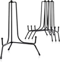 Mocoosy 4 Pack 8 Inch Improved Anti-Slip Plate Stands for Display, Plate Holder Display Stand, Picture Frame Holder Stand, Black Iron Easel Stands for Photo, Decorative Plate, Tablets and Table Art