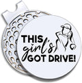 Strong Woman Golfer Ball Marker with Magnetic Hat Clip, Funny Golf Accessories Gifts for Proud Women, Novelty Birthday Gifts for Women Golfer Fan