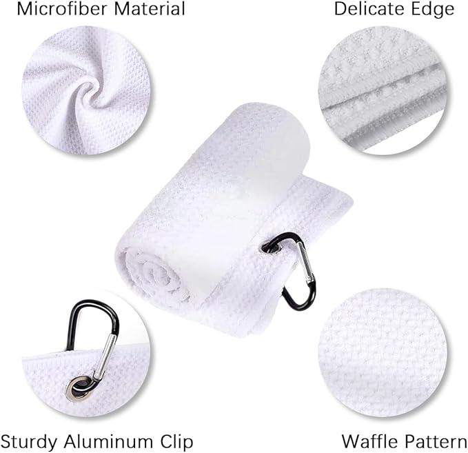 Personalized Golf Towels with Photo,Custom Microfiber Towel for Golf Bags with Clip 16"x24",Customized Picture Text Monogram Name, Accessories for Men Women Birthday Gifts for Golfer Fans Lover
