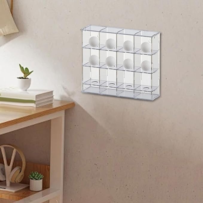 Acrylic Golf Ball Display Rack Storage Holder Case Collection Practical Clear Golfball Supplies Wall Mounted Golfball Holder