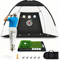 Golf Net, 10 x 7FT Golf Practice Nets for Backyard Driving Hitting Swing Chipping Training with Hitting Mat for Indoor & Outdoor, Gifts for Men Dad Husband Golfers Him
