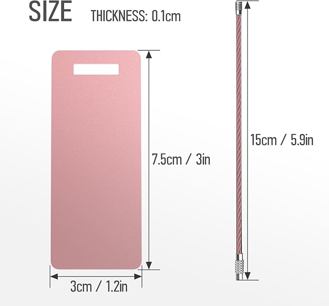 10 Personalized Metal Luggage Tags, Custom Suitcase Aluminum Name Tags with Steel Ring, Laser Engraved Name and Logo, for Travel, Backpack, Baggage, Golf Bag (Pink)