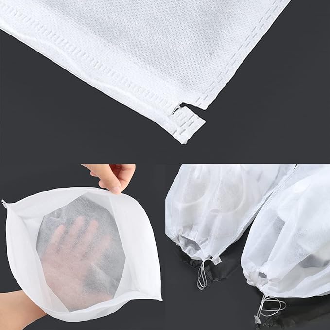 Non-woven Fabric Storage Bags 10Pcs Travel Shoe Bags Dust Cover Pouch Portable Drawstring Home Packing Bags (Small)