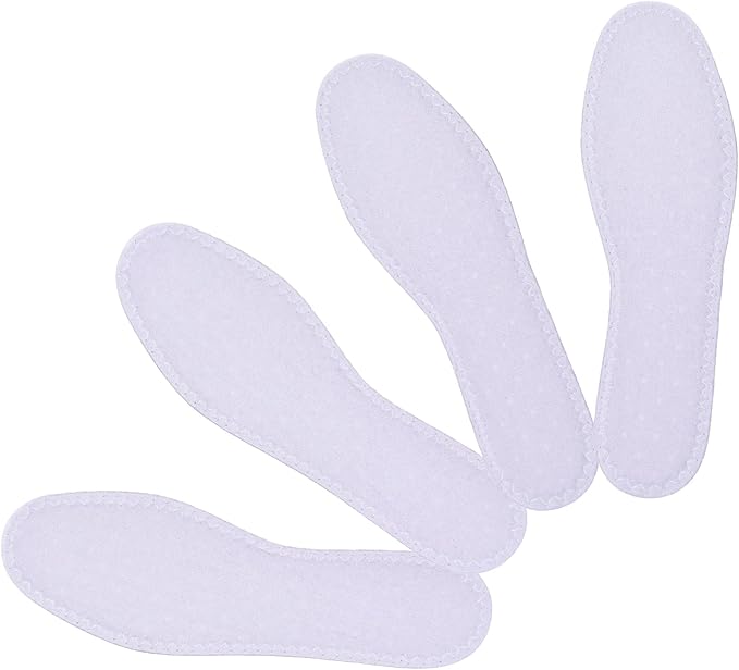 Happystep Cotton Terry Cloth Insoles, Barefoot Shoe Inserts, Sweat Absorption, Odor Control, Moisture-Wicking, Washable and Reusable, Zero Drop Shoe Insoles, 2 Pairs of White (Women Size 8)