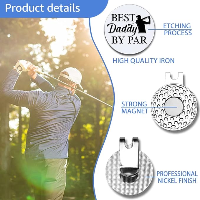 Men Golf Ball Marker with Magnetic Hat Clip, Funny Golf Accessories Gifts for Men, Novelty Birthday Gifts for Male Golfer Fan
