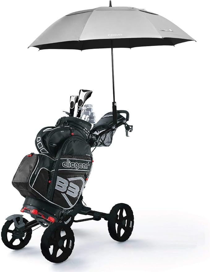 ZEKAR 54“ & 62" & 68" Windproof Large Vented Canopy Golf Umbrella, UPF 50+ Patio Umbrella, Sun Rain UV Protection Rain Umbrella | Keep You Cool (Silver, 54")