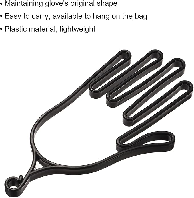 PATIKIL Golf Gloves Stretcher, 4 Pack Plastic Keeper Support Rack Holder Dryer Hanger Frame for Sports Gloves Maintenance, Black