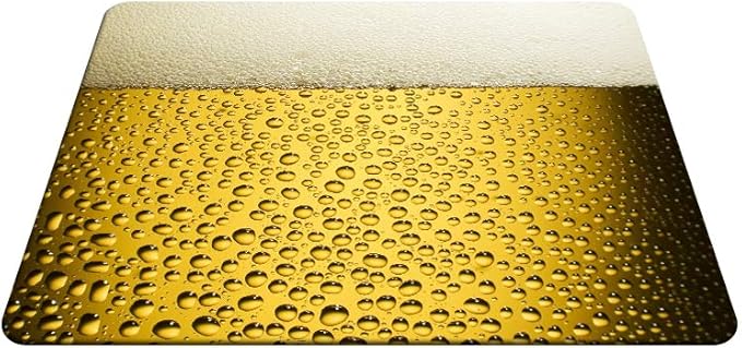 Beer Gaming Mousepad Cool Beer Bubbling Golden Mouse Pad Mouse Mat for Computer Desk Laptop Office 9.5 X 7.9 Inch Non-Slip Rubber