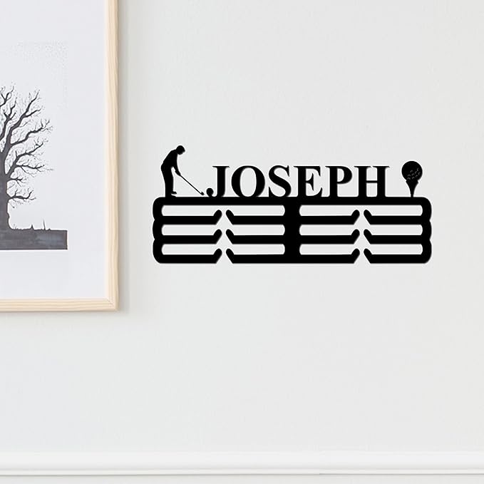 Custom Golf Achievement Hanger Golf Achievement Holder Golf Achievement Display Achievement Holder with Name Display Rack for Awards Ribbon Holder