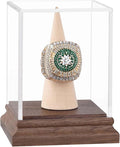 Championship Ring Display Case Baseball Softball Football Ring Holder Wanult Wood Base Acrylic Sports Ring Display Case Stand for Men Wooden Ring Box for Women Memorabilia Showcase Cube Collectibles