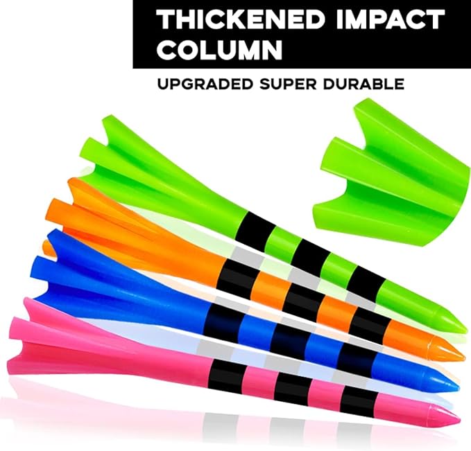 Plastic Tees 120 Pack,3-1/4 INCH Unbreakable Long Blue Tees with 20 Short Golf Tee Bulk,Low Friction and Resistance