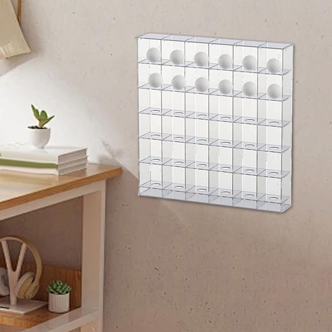 Acrylic Golf Ball Display Rack, Golfball Holder, Easy to Install Practical, Golfball Supplies Showcase Wall Mounted