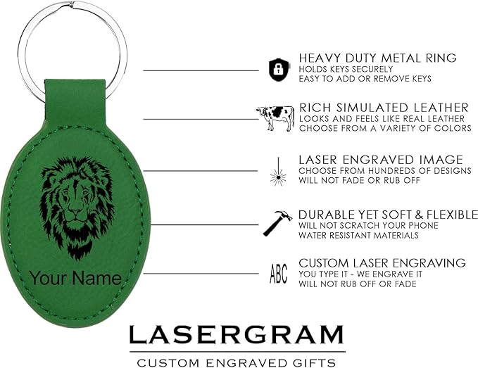 LaserGram Oval Keychain, Sunflowers, Personalized Engraving Included