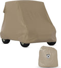 AllGuard Weatherproof Golf Cart Cover, Heavy Duty Polyester, Protects from Rain, Sun, UV & More - Tan (Fits Length: Up to 86")