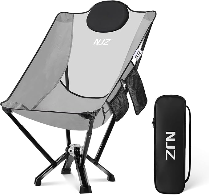 High-Back Camping & Indoor Relax Chair, Compact Foldable Chairs with Aircraft-Grade Aluminum Frame, Folding Chair Collapsible for Outdoor Camp, Home, Backpacking, Hiking, Beach, Supports 450lbs