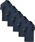 ZITY 5 Pack Mens Polo Shirt Short Sleeve Sports Golf Tennis T-Shirt Moisture-Wicking Summer Shirts