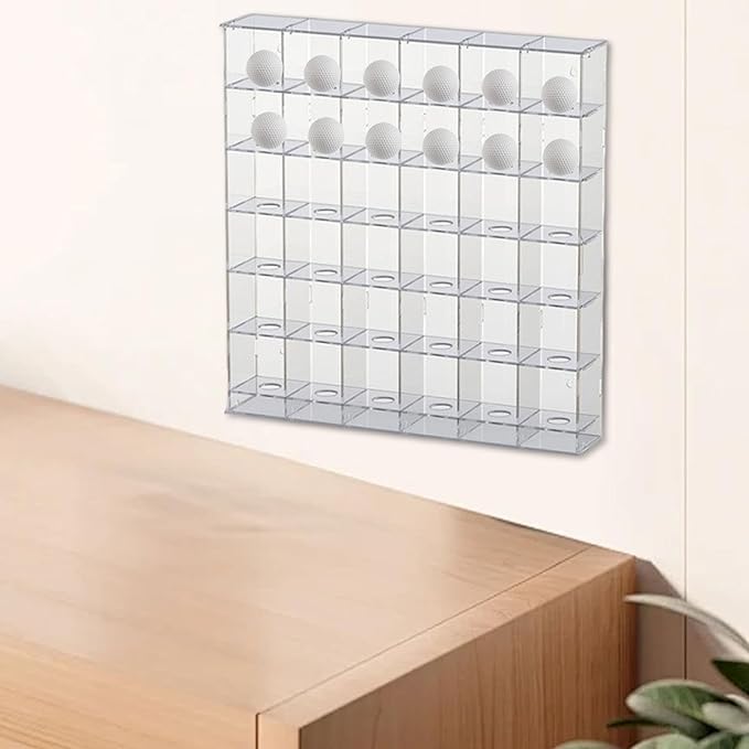 Acrylic Golf Ball Display Rack, Golfball Holder, Easy to Install Practical, Golfball Supplies Showcase Wall Mounted