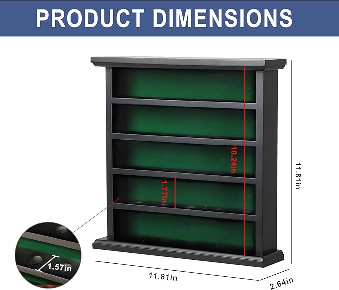KCRasan Golf Ball Display Case - Wall Mounted Holder with Glass Door, Ideal Gift for Golf Enthusiasts