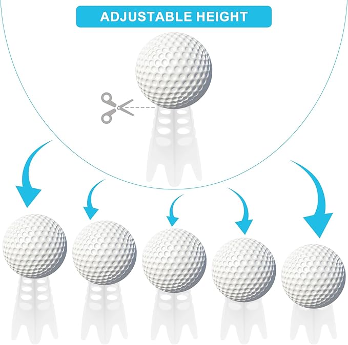 Golf Simulator Tees, Plastic Indoor Golf Mat Tees Practice Turf and Driving Range Winter Golf Tees (18 Pcs)