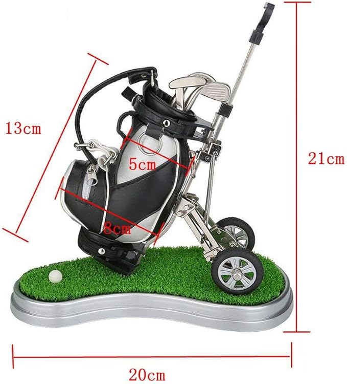Golf Gift Golf Pens Holder, Golf Bag Holder with 3 Pieces Aluminum Pen Golf Bag Pencil Holder for Men