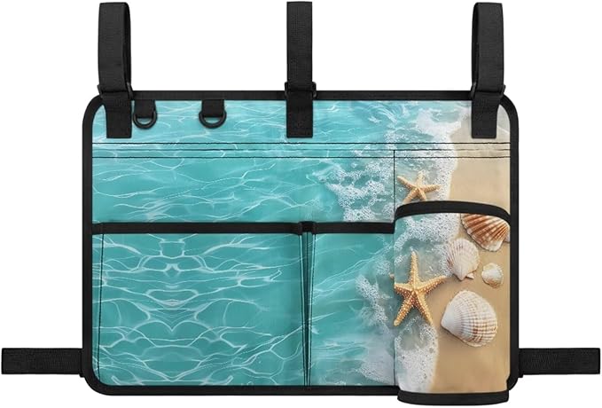 Beach Golf Cart Rear Seat Organizer Foldable Storage Bag for Club Car, Wheelchair and Walker