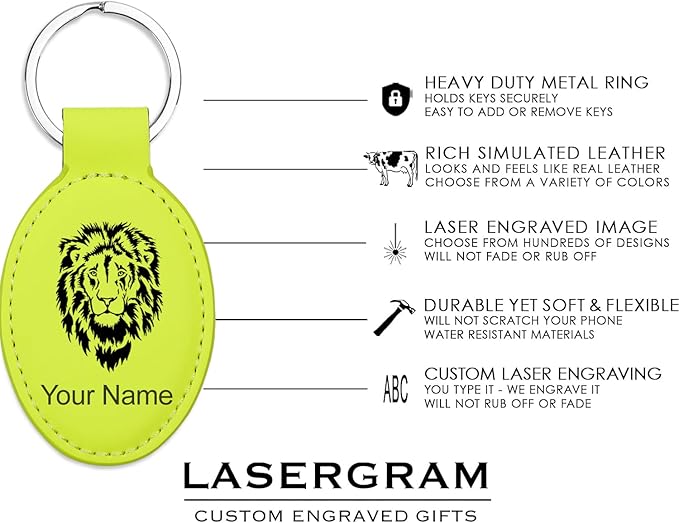 LaserGram Oval Keychain, Sunflowers, Personalized Engraving Included