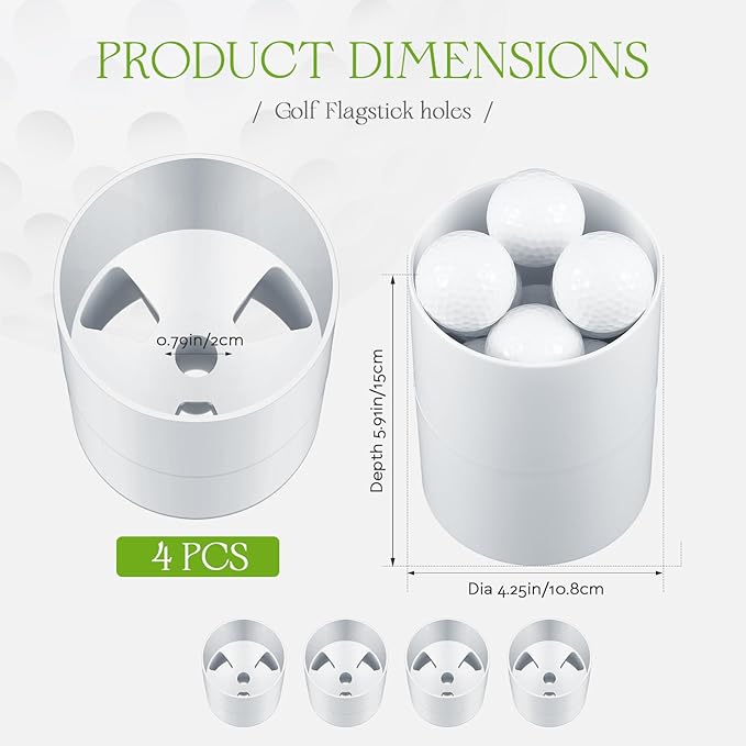Leitee Golf Hole Cup Practice Putting Green Hole ABS Plastic Golf Putting Cup for Outdoor Backyard