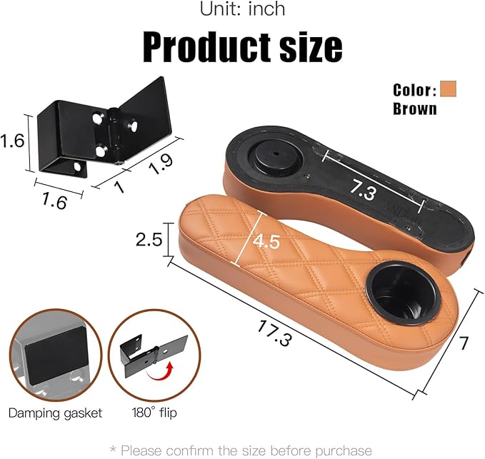 NOKINS Golf Cart Seat Covers for YAMAHA/G29/Drive2, Vinyl Front&Rear Seat Cover with Flip-Up Armrests kit, with Cup Holder, for 1" Square Tube (All Brown)