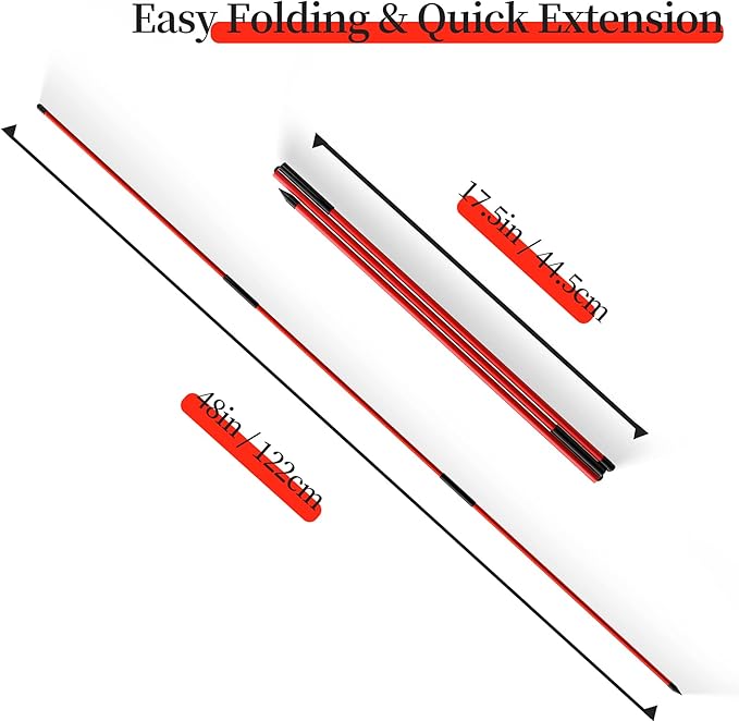 MoKo Golf Alignment Stick, 2 Set Golf Alignment Rods, 48" Collapsible Alignment Stick Golf Training Aid for Aiming, Putting, Posture Corrector, Golf Practice Sticks with Clear Tube Case