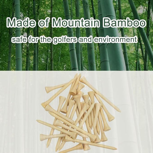 110 Pcs Bamboo Golf Tees 3 1/4 Inch, Friendly Biodegradable, Long and Tall Golf tees, More Durable and Stable, Ideal for Beginner