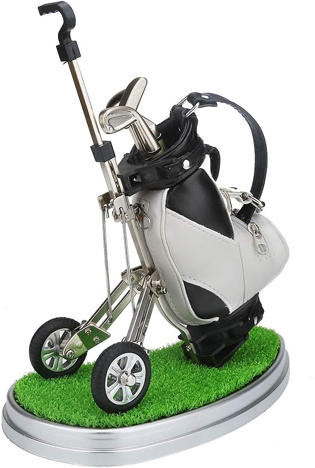 10L0L Golf Pen Holder 3 Club Pens Golf Cart, Mini Office Desk Decor, Funny Gifts for Men, Dad, Boss - Stocking Stuffers for Golfers on Birthday, Christmas, Fathers Day