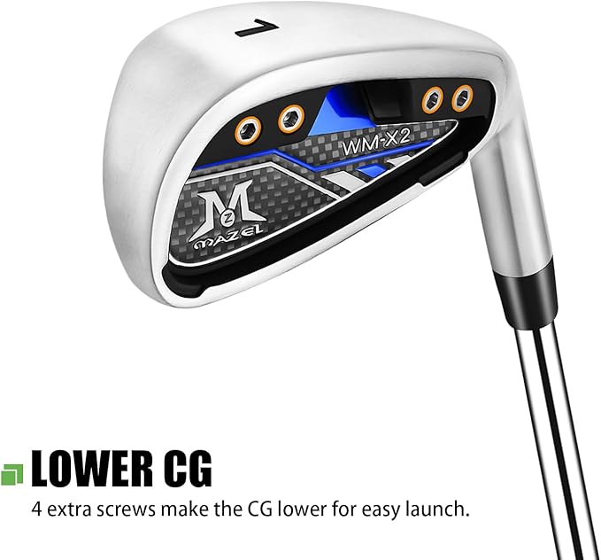 MAZEL WM-X1/2 Individual Men Golf Club Irons 1,2,3,4,5,6,7,8,9,Pitching Wedge,Approach Wedge,Sand Wedge with Graphite/Steel Shafts for Right Handed
