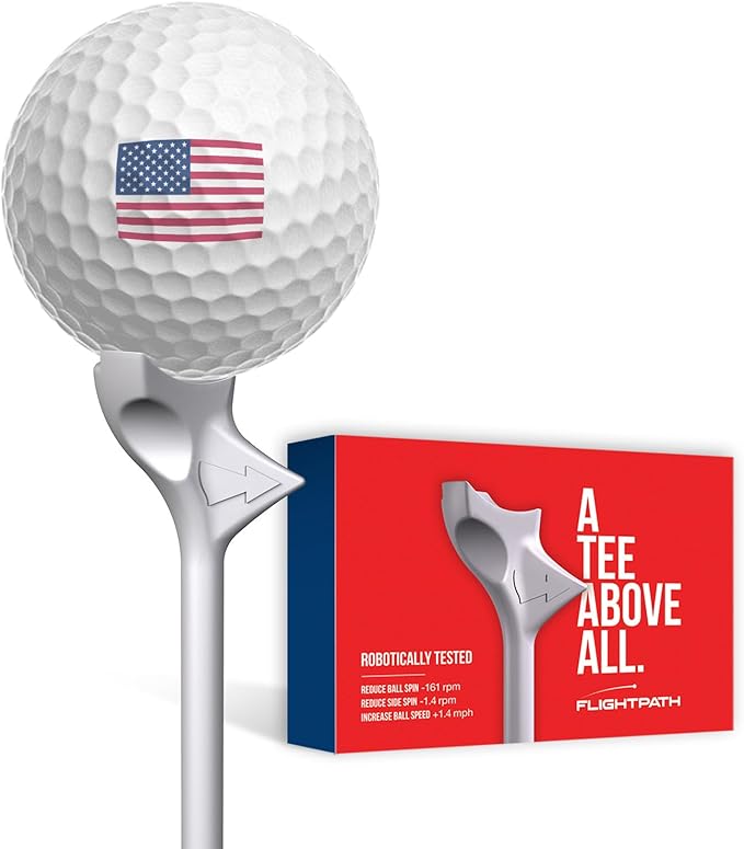 Flightpath Diamond Golf Tees – Patented Design to Reduce Spin for Long, Straight Drives – Low-Friction Long Tees, Robotically Tested for Ball Spin – USGA Approved Performance