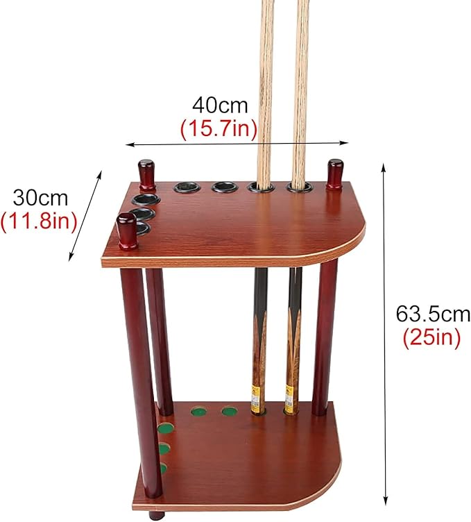 OSCCAR Corner Wooden Golf Club Pool Cue Storage Stand Rack, 7 Holes Small Vintage Putter Display Tool Case, for Indoor/Garage/Home Gym