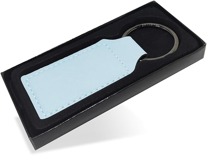 LaserGram Rectangle Keychain, Coat of Arms Germany, Personalized Engraving Included (Light Blue)