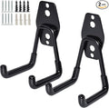 2 Pack Garage Storage Utility Hooks，Garage Garden Tool Organizer，Steel Wall Mount Hooks, Garden Small U Hooks (Black)