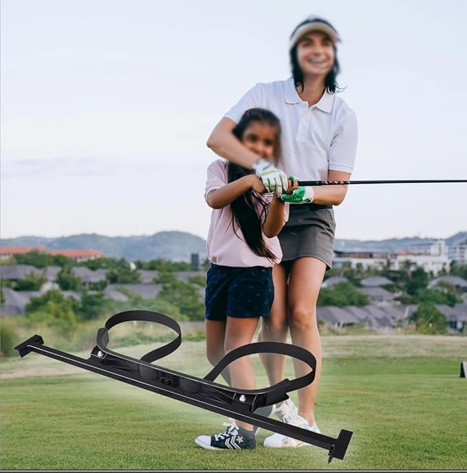 Universal Golf Cart Bag Holder Bracket Fit for Yamaha, EZGO and Club Car Rear Seat Kits, Golf Cart Rack Designed for 1-Inch Square Tube with Nylon Strap Attachment for Securing Golf Bag