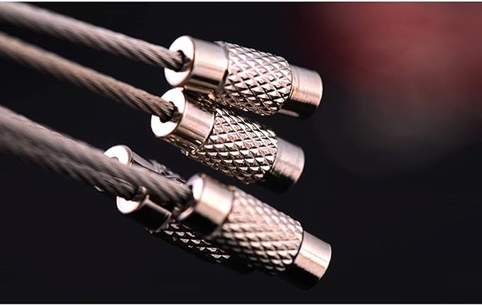 20pcs Stainless Steel Wire Keychains Aircraft Cable Cable Key Ring for Hanging ID Tags or Luggage Tags,6.3 inch 2mm