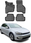 OMAC Floor Mats for VW e-Golf 2015-2019 Car Mats All Weather 3D Custom Fit Rubber Mat Waterproof Odorless TPE Floor Liners Laser Measured Non-Slip (Black)